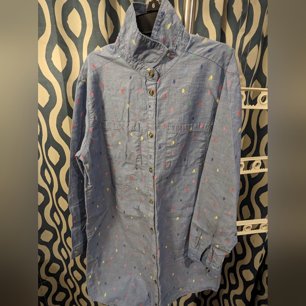 H&M Denim Colorful Tunic Dress 140 / 10